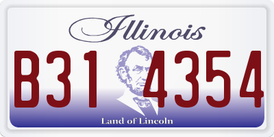 IL license plate B314354