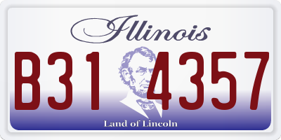 IL license plate B314357