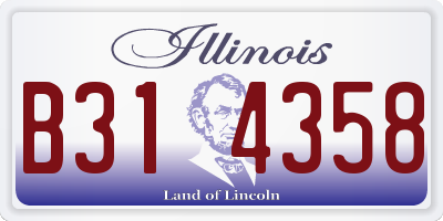 IL license plate B314358