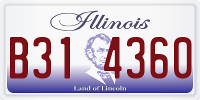 IL license plate B314360