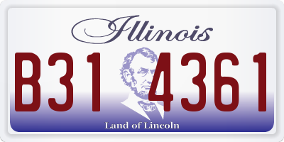 IL license plate B314361