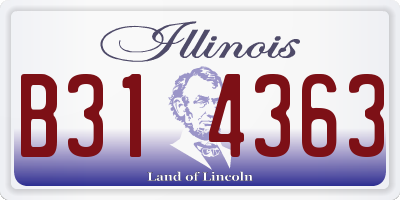 IL license plate B314363