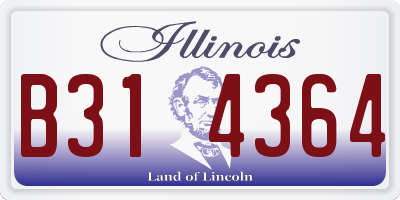 IL license plate B314364