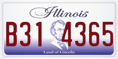 IL license plate B314365