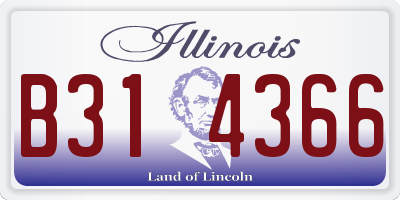 IL license plate B314366