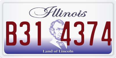 IL license plate B314374
