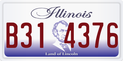 IL license plate B314376