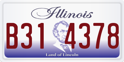 IL license plate B314378