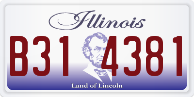 IL license plate B314381