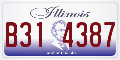 IL license plate B314387