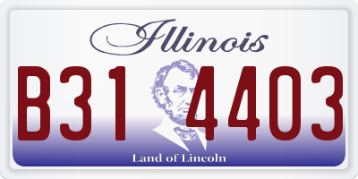 IL license plate B314403