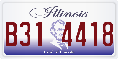 IL license plate B314418