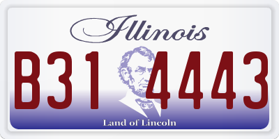 IL license plate B314443