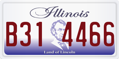 IL license plate B314466
