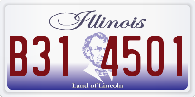 IL license plate B314501