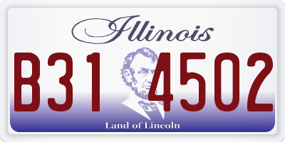 IL license plate B314502