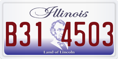 IL license plate B314503