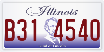 IL license plate B314540