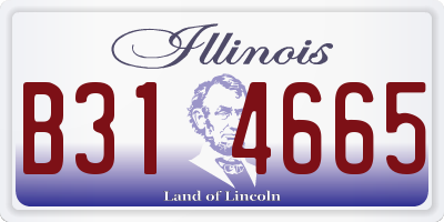 IL license plate B314665