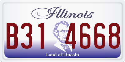 IL license plate B314668