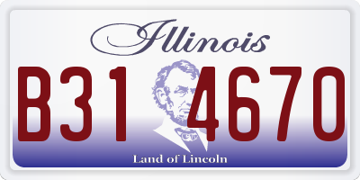 IL license plate B314670