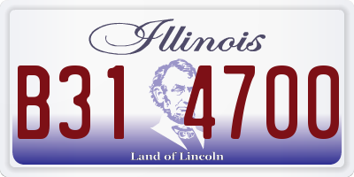 IL license plate B314700