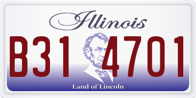 IL license plate B314701