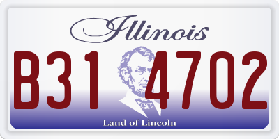 IL license plate B314702