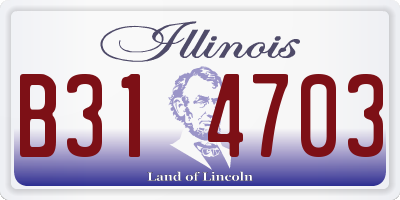 IL license plate B314703