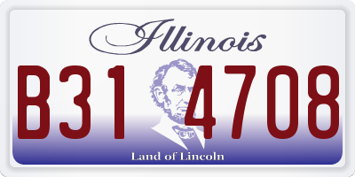 IL license plate B314708