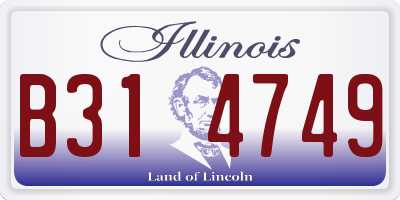 IL license plate B314749
