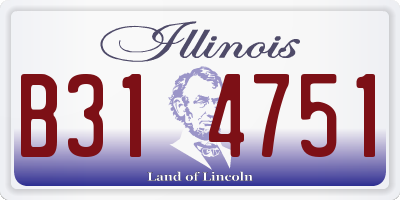 IL license plate B314751
