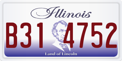 IL license plate B314752