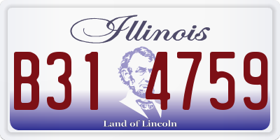 IL license plate B314759