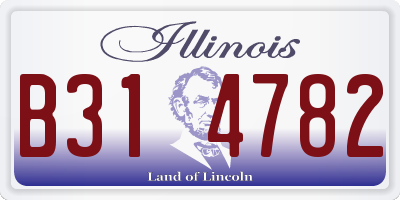IL license plate B314782