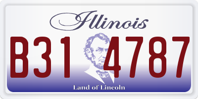IL license plate B314787