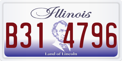IL license plate B314796