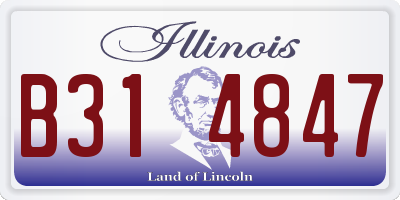 IL license plate B314847