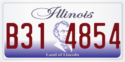 IL license plate B314854