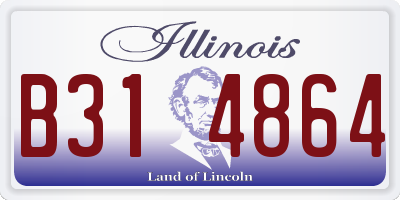 IL license plate B314864