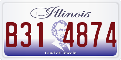 IL license plate B314874