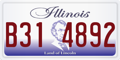 IL license plate B314892