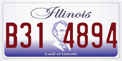 IL license plate B314894