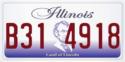 IL license plate B314918