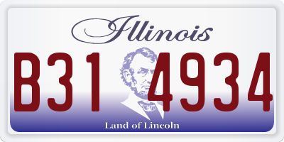 IL license plate B314934