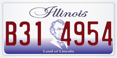 IL license plate B314954