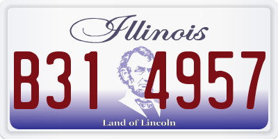 IL license plate B314957