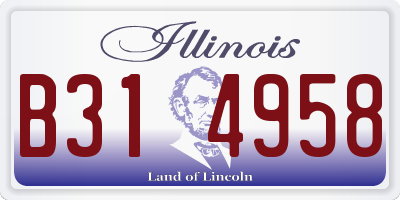 IL license plate B314958