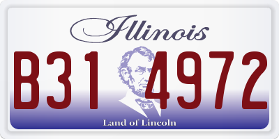 IL license plate B314972
