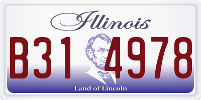 IL license plate B314978